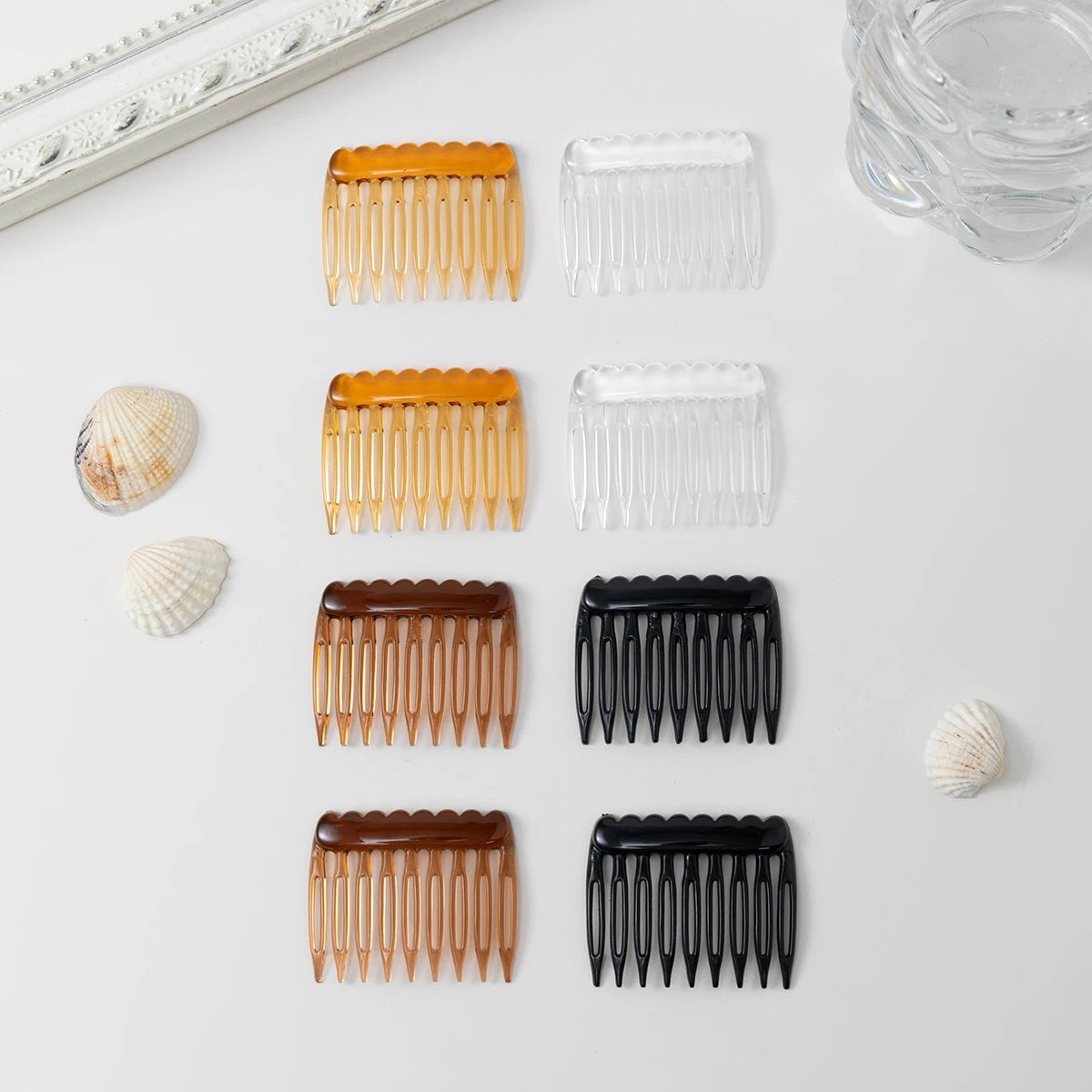 SWANS 8-Pack Plastic Hair Side Combs – Strong Hold Women Hair Side Combs SWANS Combination set Size fits all