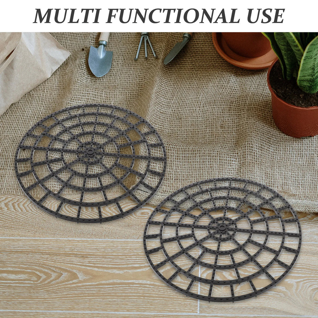 4-Pack Adjustable Plastic Flower Pot Tray Risers & Floor Protectors Pot Tray Risers SWANS