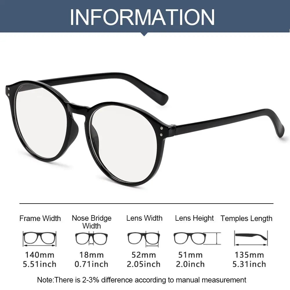 Vintage Round Myopia Glasses – Blue Light Blocking Unisex Myopia Eyeglasses SWANS
