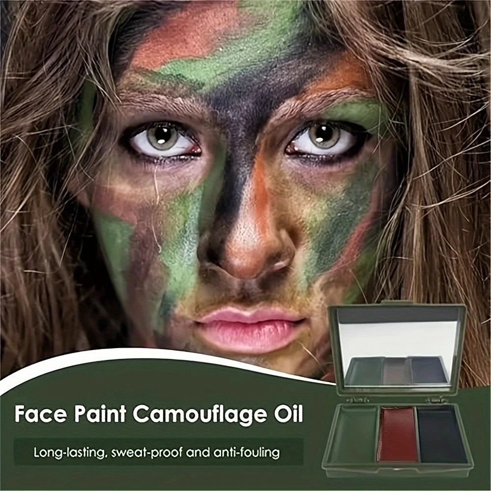 3-Color Camouflage Face Paint Kit – Tactical Outdoor Body Paint Camouflage Face Paint SWANS
