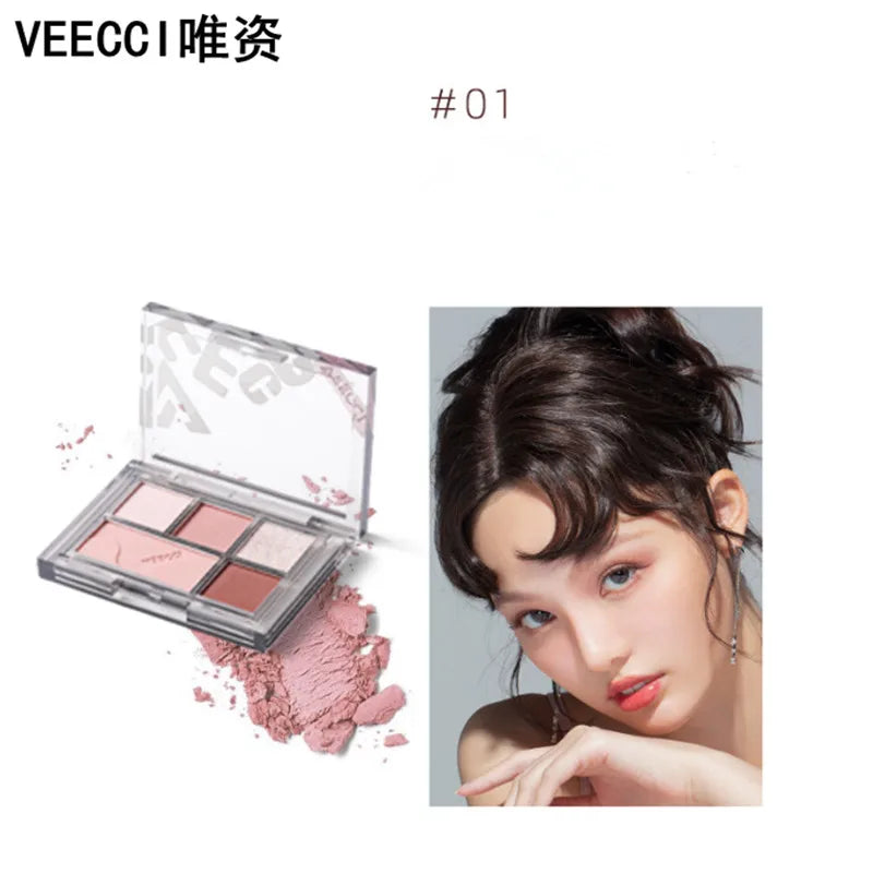 Veecci 5-Shade Eyeshadow Palette – Matte & Shimmer Earth Tones Eyeshadow Palette SWANS 01