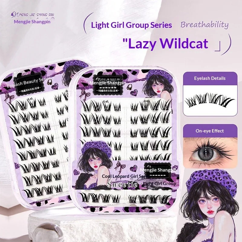 No-Glue 3D Manga Cat Eye False Lashes – Reusable & Curly False Eyelashes SWANS