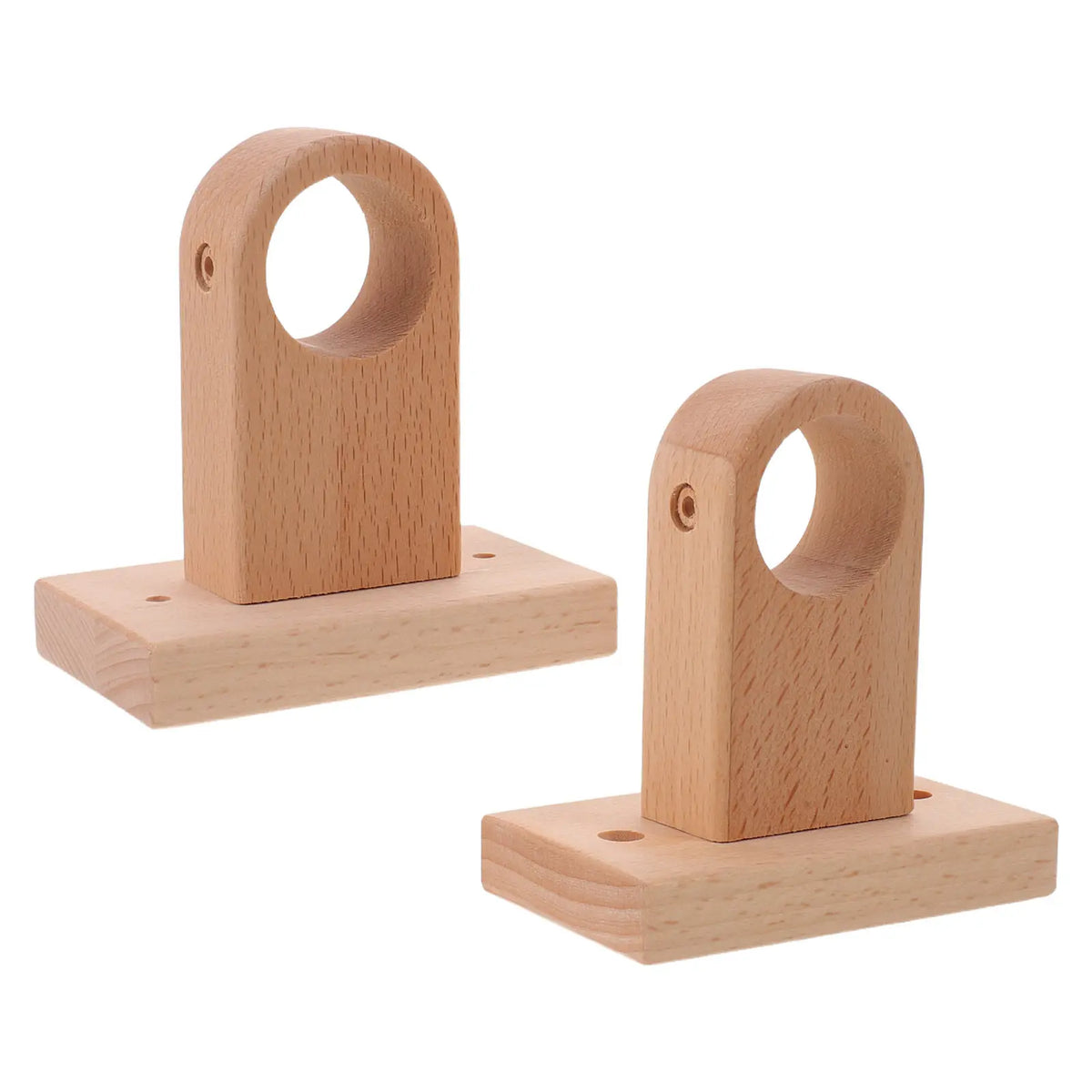 Unfinished Wood Curtain Rod Brackets 2-Pack – 1" Roman Pole Support Curtain Rod Brackets SWANS