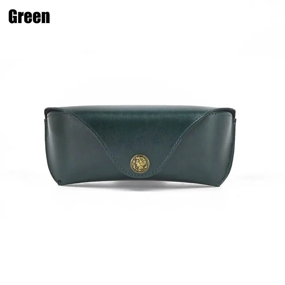 Portable Soft Leather Glasses Case – Sunglasses Holder Glasses Case SWANS green