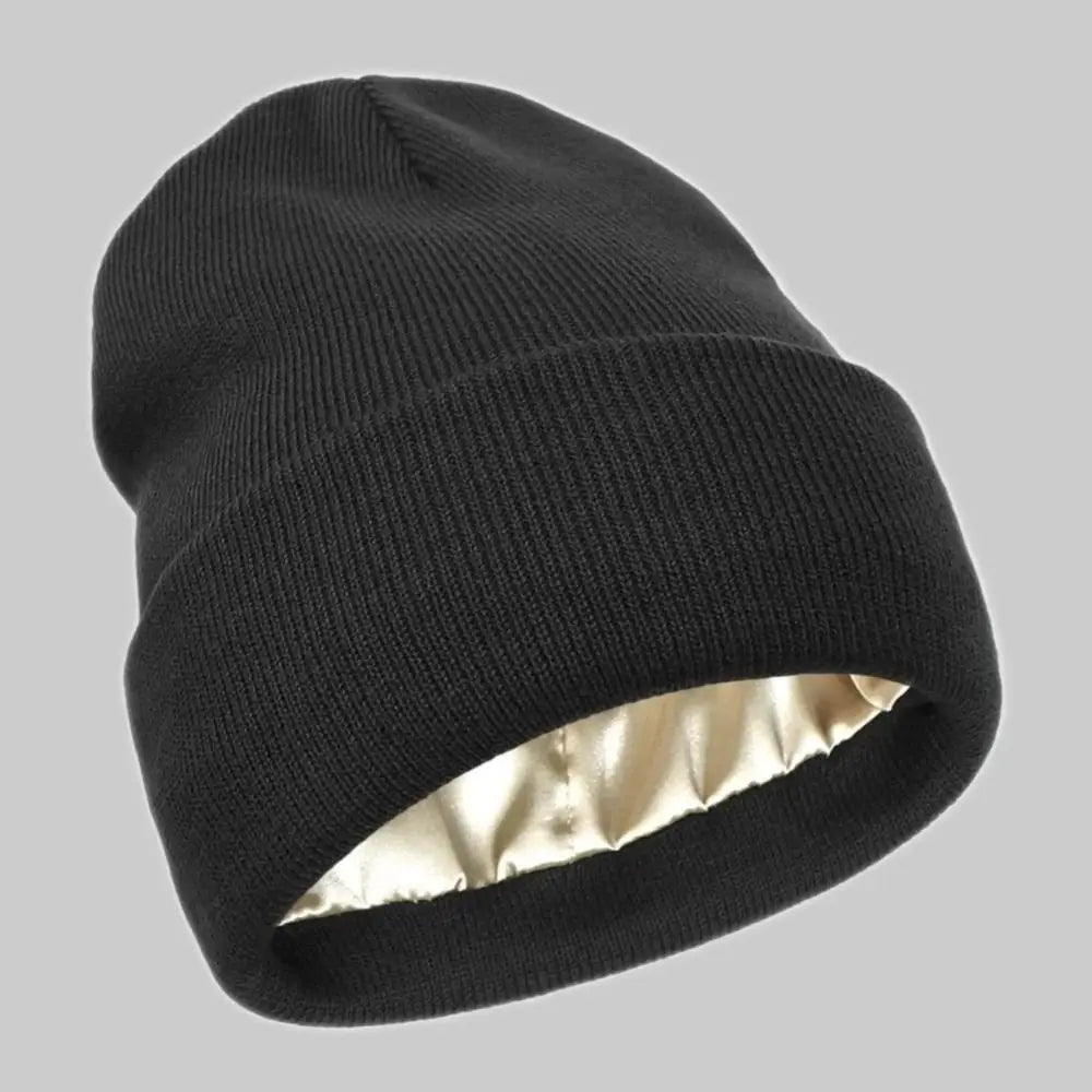 Satin Lined Beanie – Anti-Static Slouchy Winter Hat Unisex Satin Lined Beanie SWANS