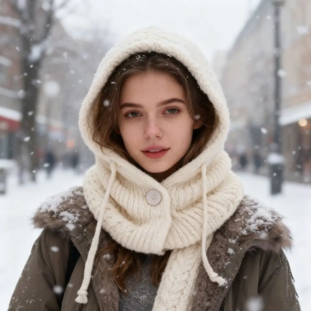 Windproof Knitted Balaclava Beanie Hat – Winter Thermal Cap Winter Knitted Beanie SWANS