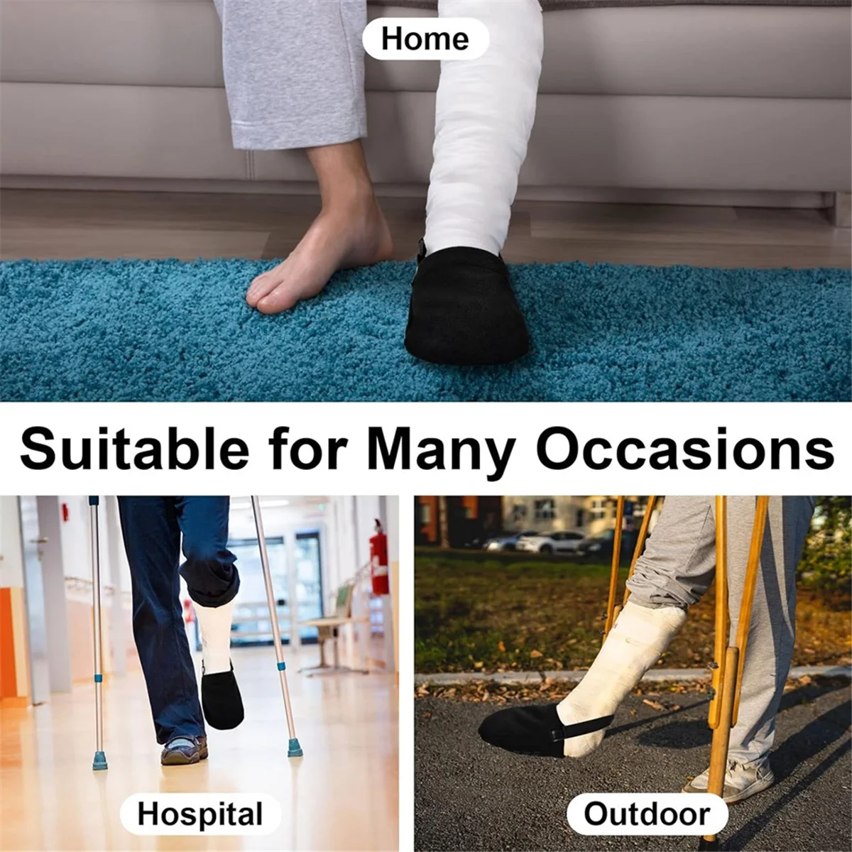 2-Pack Non-Slip Cast Toe Covers – Adjustable Protective Foot Socks Cast Toe Cover SWANS