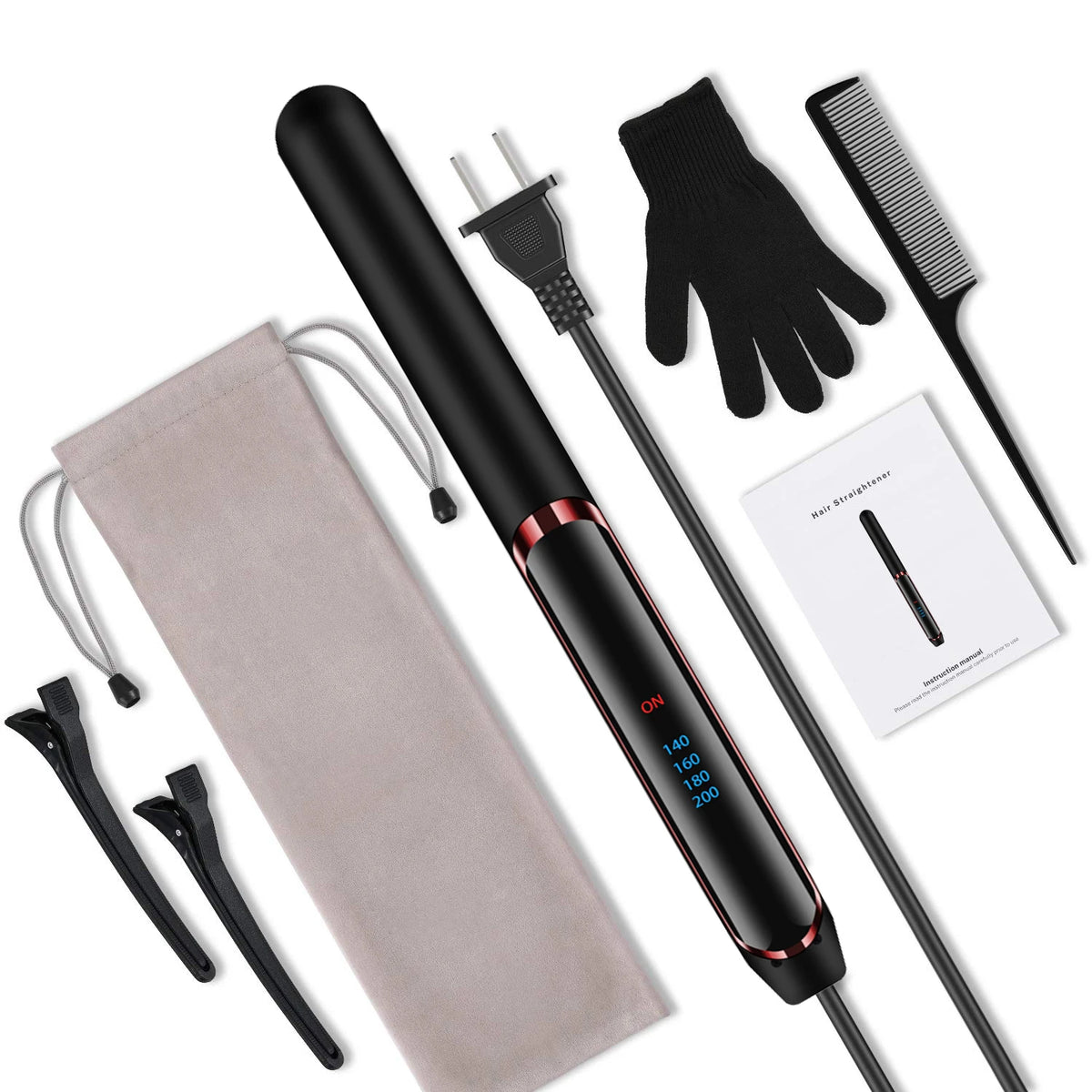 YIBER 2-in-1 Hair Straightener & Curler – Dual Voltage, Negative Ion Hair Straightener Curler SWANS Hair Straightener EU