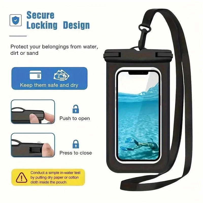 Waterproof Phone Case – Universal Dry Bag for Swimming & Diving Waterproof Phone Pouch SWANS