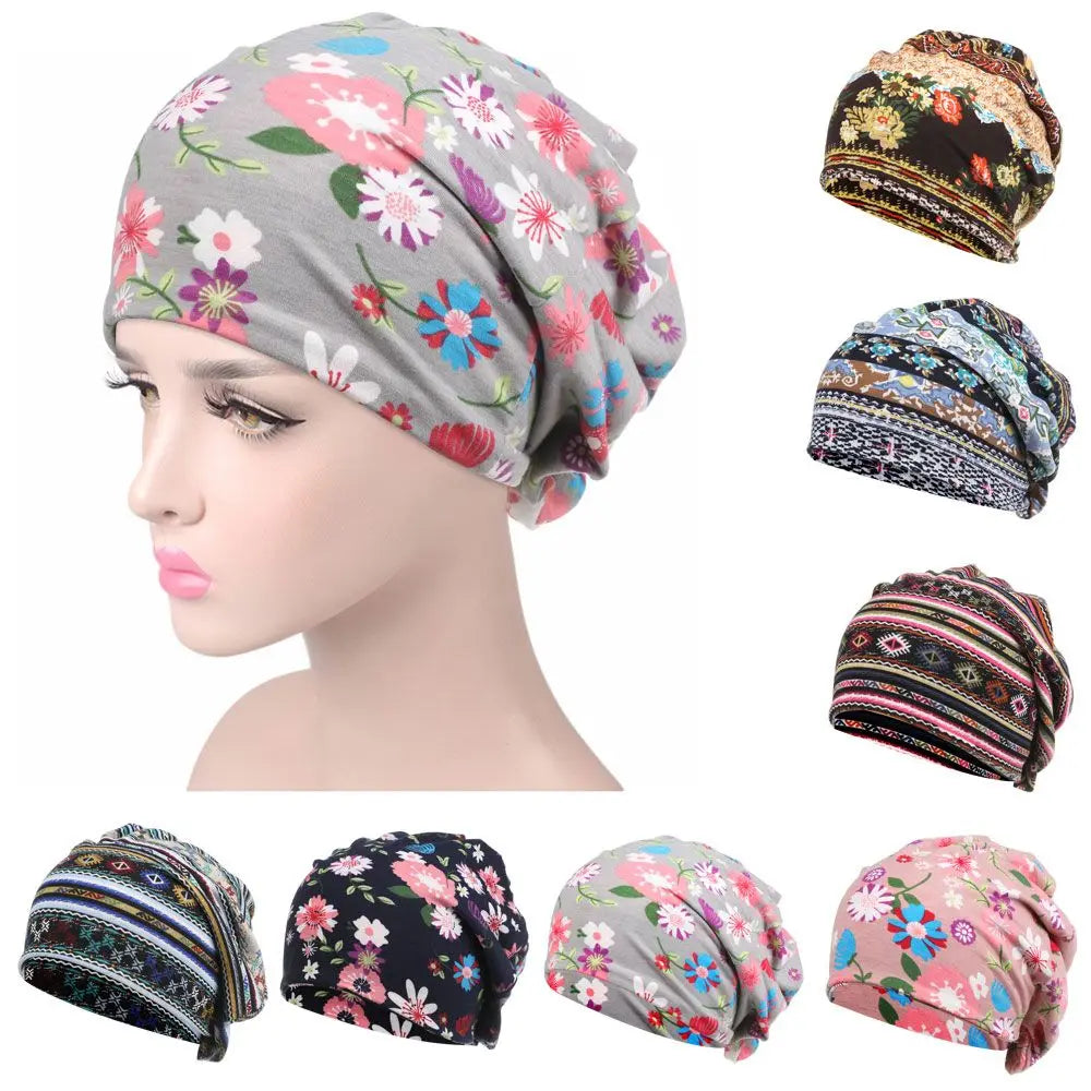 Elastic Knit Turban Hat – Women's Head Wrap Beanie Hijab Scarf Turban Head Wrap SWANS