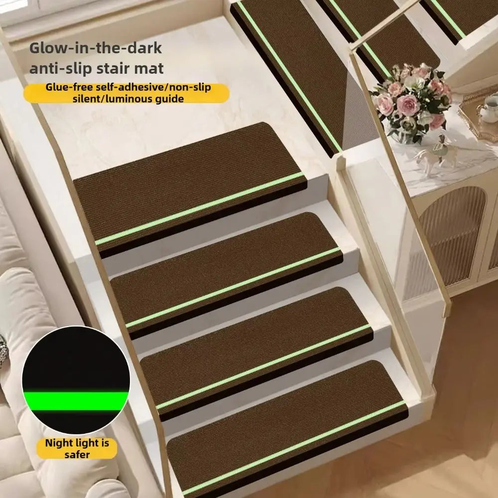 Self-Adhesive Luminous Stair Mat – No-Glue Non-Slip Step Cover Stair Step Mat SWANS