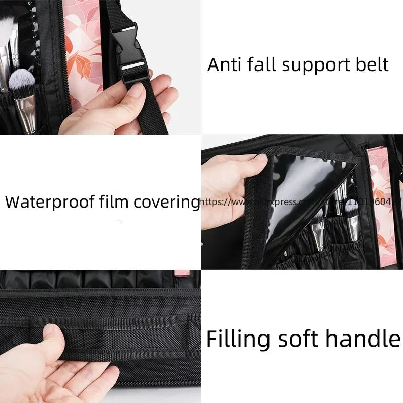 Women Travel Makeup Train Case with Adjustable Dividers Makeup Train Case SWANS