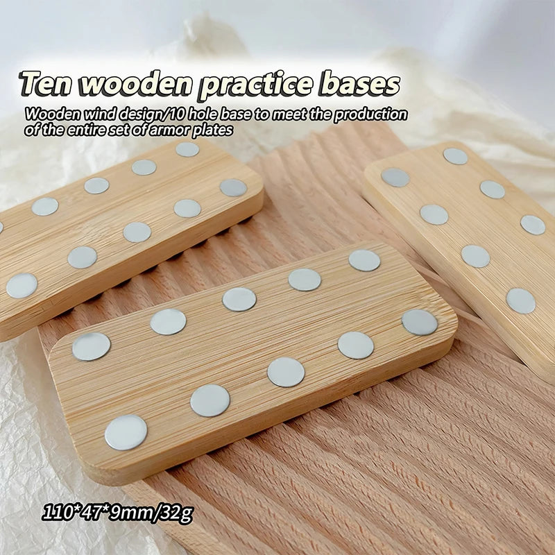 Wooden Nail Practice Stand – 10-Grid Magnetic Tip Holder Nail Practice Stand SWANS