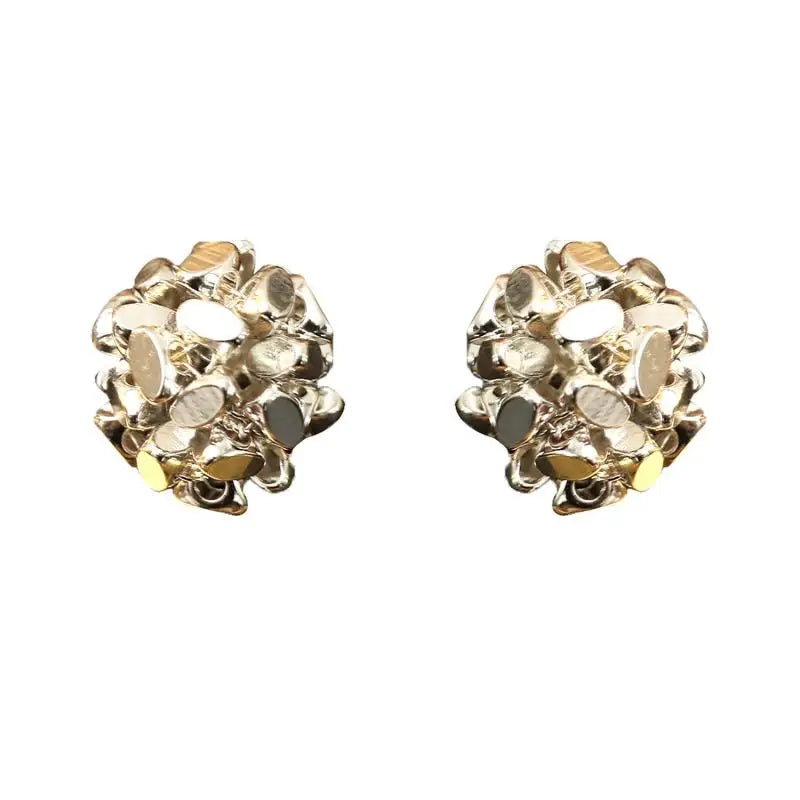 Geometric Gold Stud Earrings – Unisex Zinc Alloy Fashion Jewelry Stud Earrings SWANS One Size