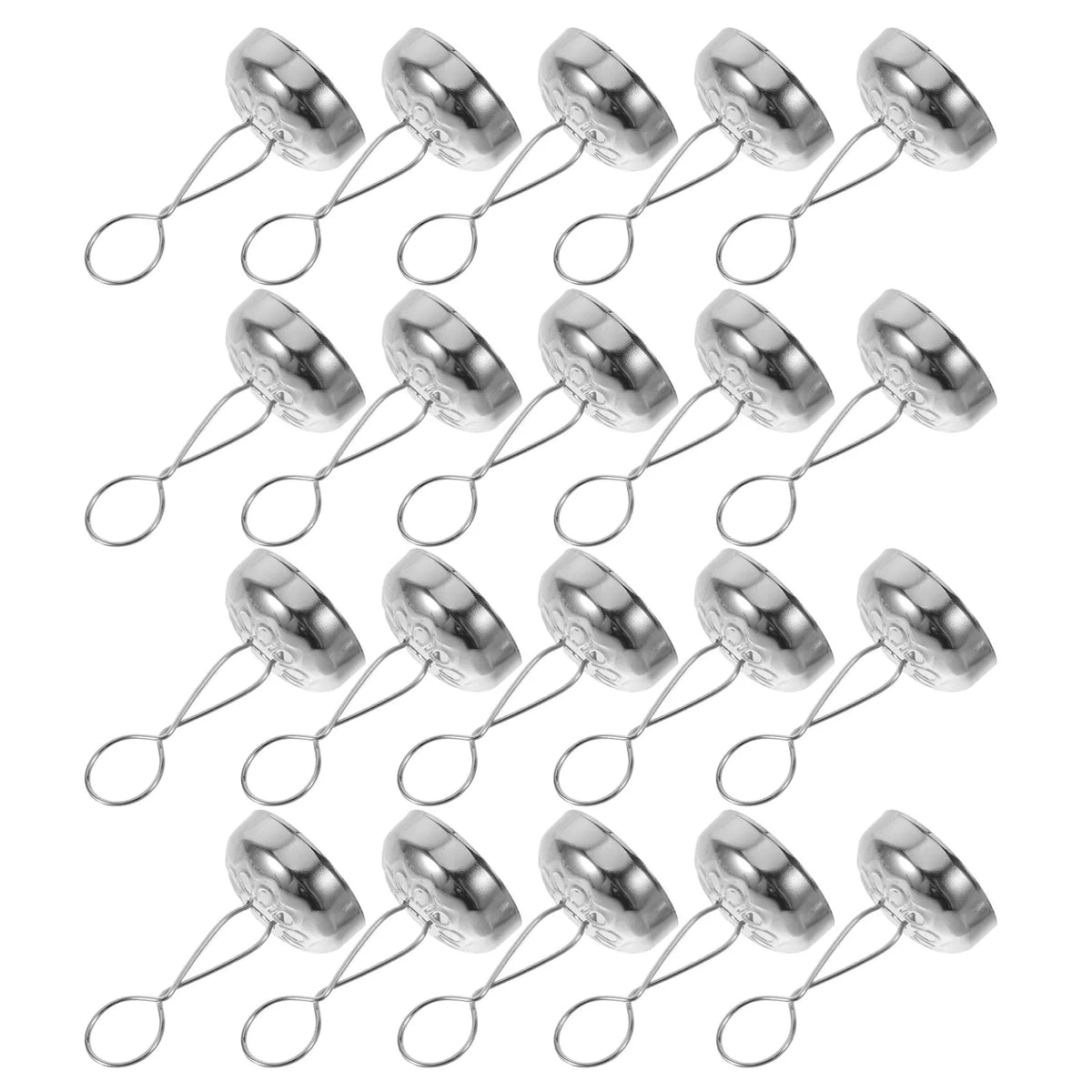 30-Pack Silver Metal Christmas Ornament Caps 20mm DIY Toppers Ornament Topper Caps SWANS