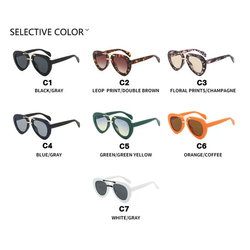 TOYEARN Pilot Sunglasses UV400 Big Frame Vintage Unisex Pilot Sunglasses SWANS