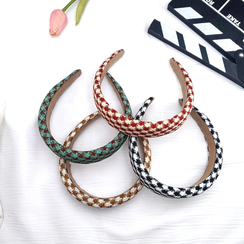 Vintage Lattice Wide Sponge Headband – Women's Hair Hoop Wide Sponge Headband SWANS