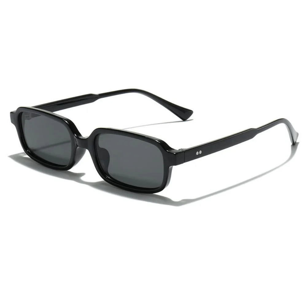 KLASSNUM Rectangle Sunglasses UV400 Small Square Frame Unisex Fashion Sunglasses SWANS Black 1