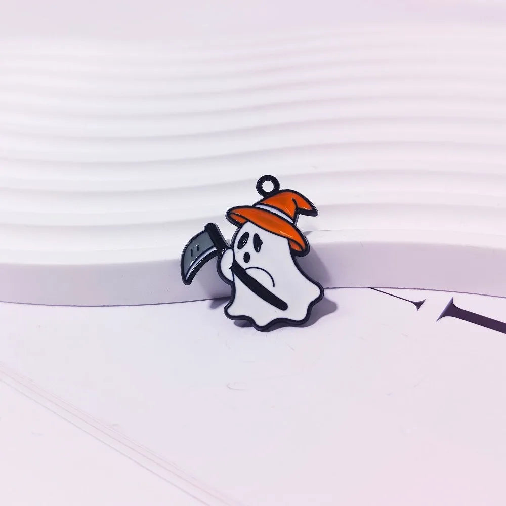 Halloween Ghost Enamel Alloy Charm for DIY Jewelry & Keychains Jewelry Charm Pendant SWANS
