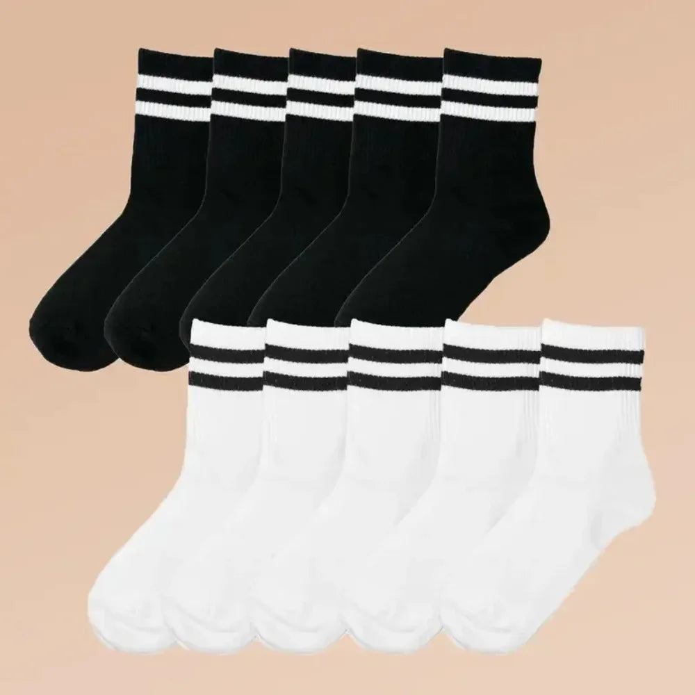 Men's Breathable Crew Socks Parallel Bars Design – 10-Pack Men's Crew Socks SWANS