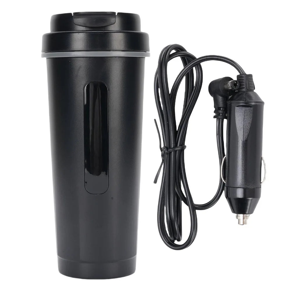 SWANS Car Electric Kettle – Stainless Steel Digital Temp Display Car Electric Kettle SWANS black 500ML