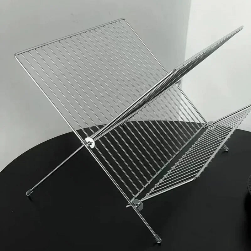 SWANS Foldable Stainless Steel Dish Drying Rack | Kitchen Organizer Dish Drying Rack SWANS
