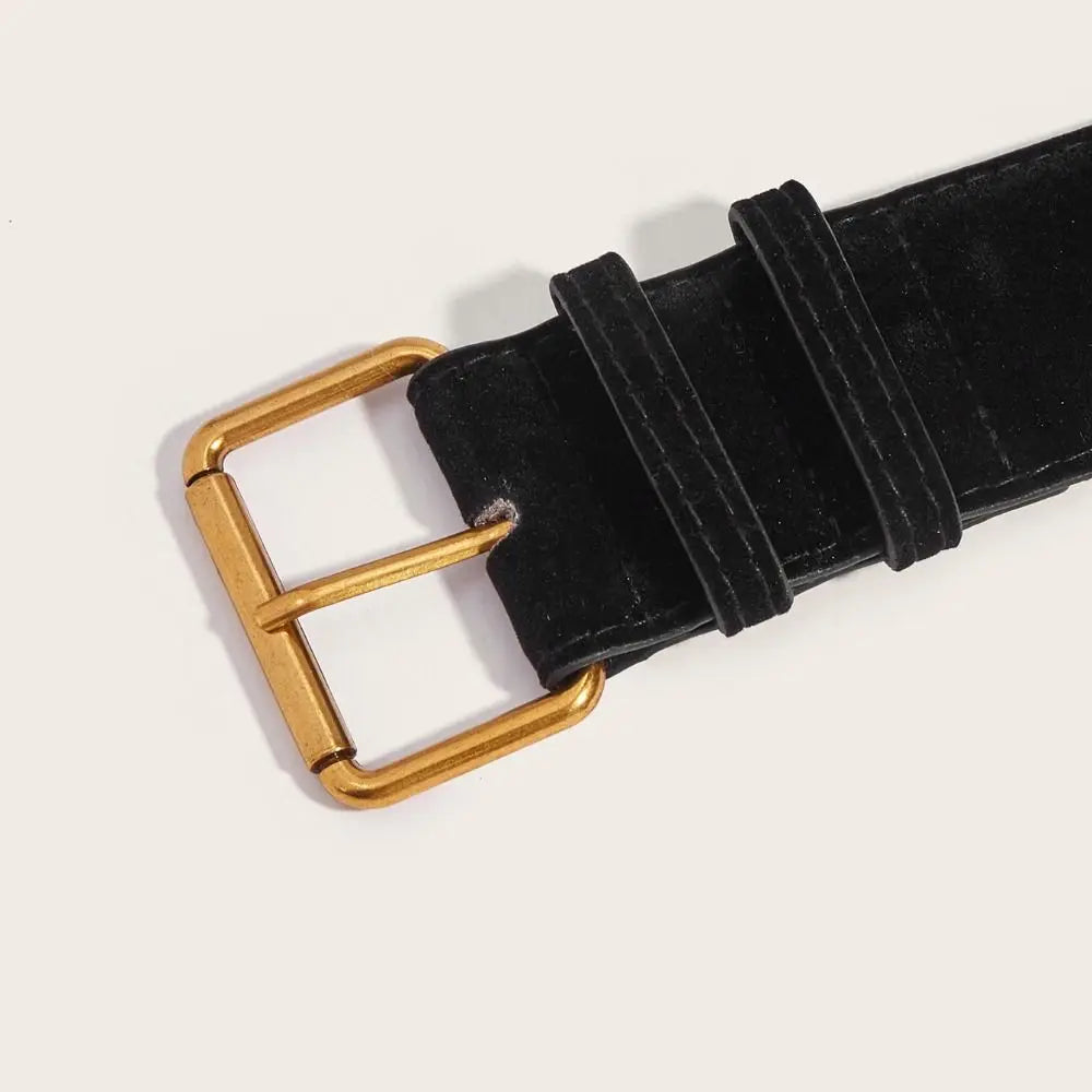 Women's Retro Wide PU Belt – Pin Buckle Waistband | 4.8cm Women's Wide Belt SWANS