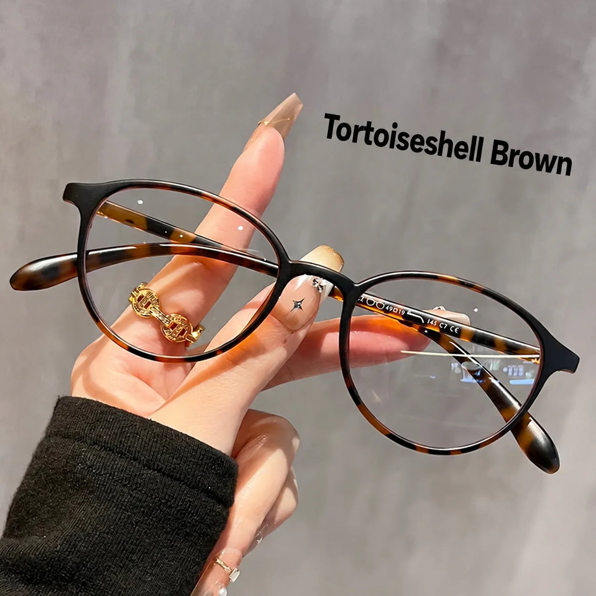 TR90 Blue Light Blocking Round Eyeglasses Frames UV400 Eyeglasses Frames SWANS Tortoise Brown