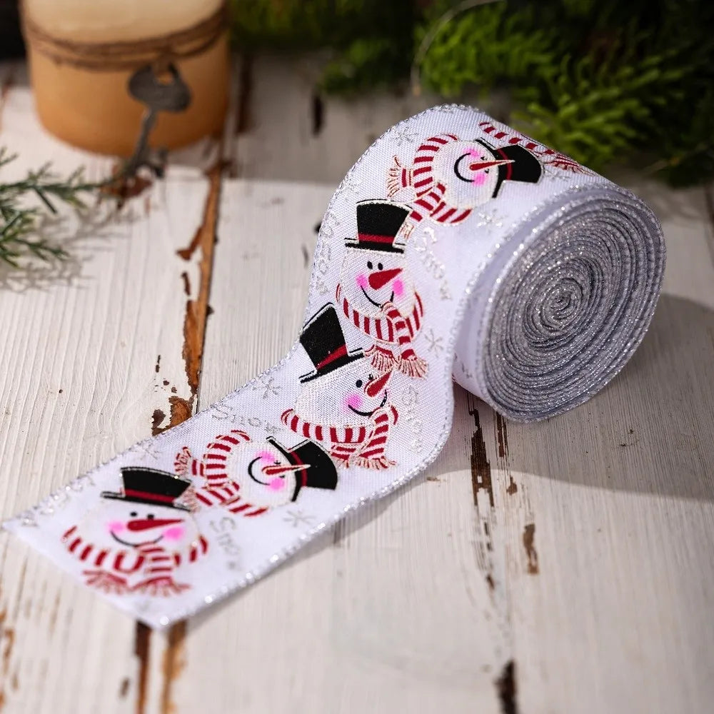 Imitation Linen Christmas Ribbon – Burlap Bow & Wreath DIY Christmas Craft Ribbon SWANS 02